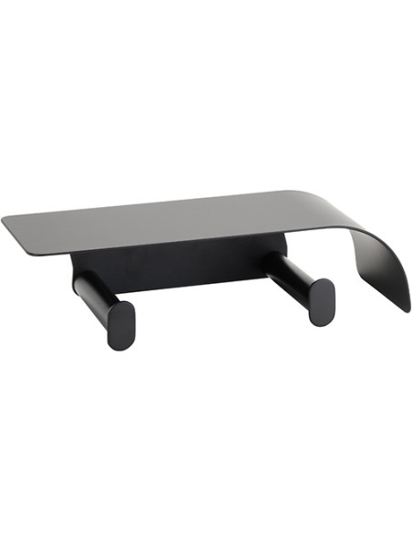 ORGANIC BLACK: Double paper holder with shelf ORGANIC BLACK: Double paper holder with shelf