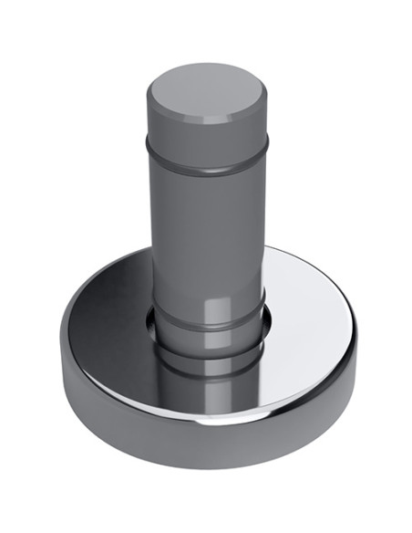 Flange with cover + 3× Wall plug, 3× screw, stainless steel, polished Flange with cover + 3× Wall plug, 3× screw, stainless steel, polished