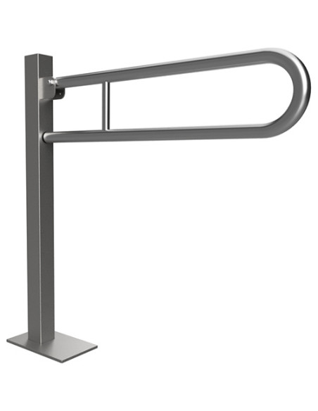 HELP: Folding grab bar U- shapped, ground mounted 750 mm, stainless steel, brushed, with cover HELP: Folding grab bar U- shapped, ground mounted 750 mm, stainless steel, brushed, with cover