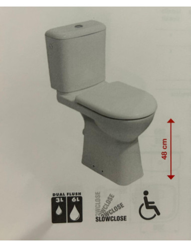 Jika Deep stāvošs pods, paaugstināts (50cm) ar poda vāku, 823616 balts - 4