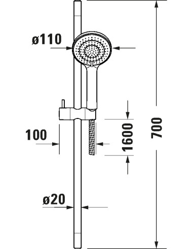 Duravit Dušas komplekts 70cm - 2