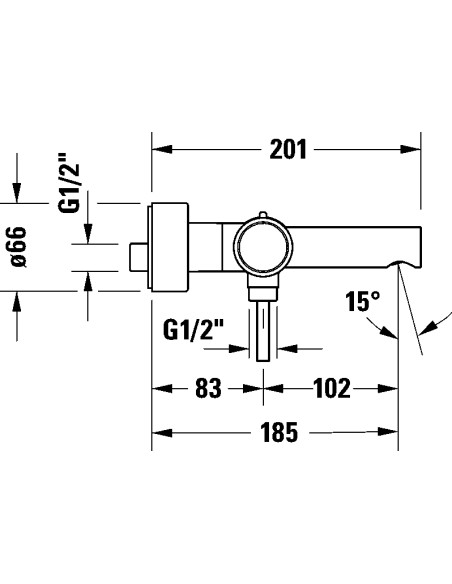 Duravit Single lever bathtub mixer for exposed installation - 2 Duravit Single lever bathtub mixer for exposed installation - 2