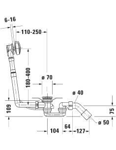 Duravit No.1 Vonios sifonas ir perpildymas - 1 2