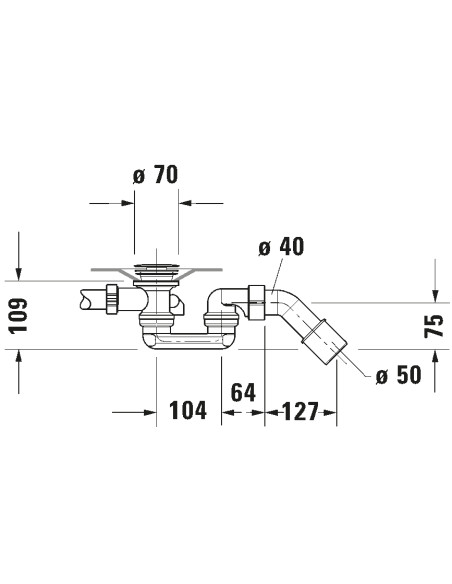 Duravit No.1 Vanni sifoon ja ülevool - 3