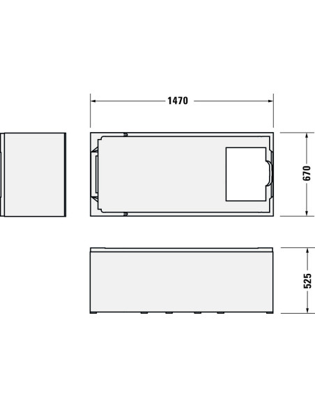 Duravit Nr.1 vonios atrama 147x67x51,5cm voniai 700487, balta - 1 Duravit Nr.1 vonios atrama 147x67x51,5cm voniai 700487, balta - 1