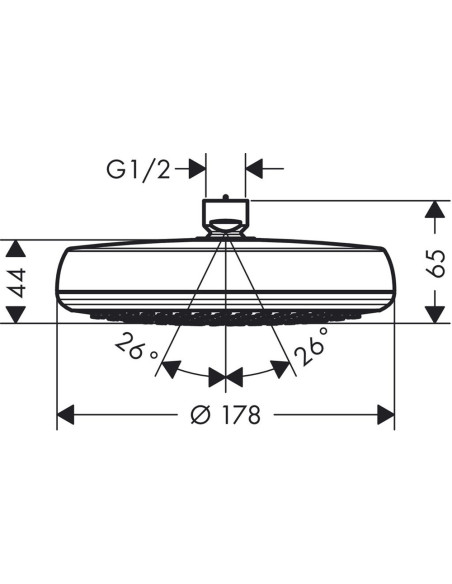 Crometta 160 1jet dušas galva 180mm, balts/hroms Crometta 160 1jet dušas galva 180mm, balts/hroms