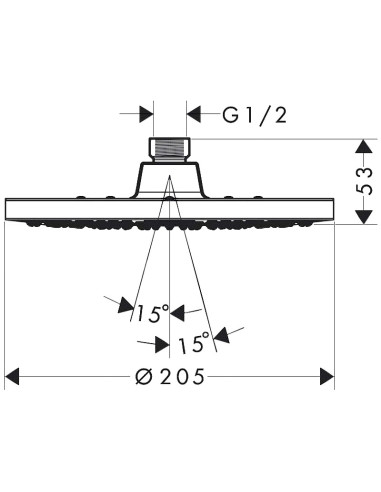 Vernis Blend 200 augšējā dušas galva, hroms