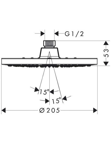 Vernis Blend 200 augšējā dušas galva, hroms