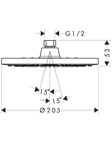 Vernis Blend 200 EcoSmart augšējā dušas galva, melns