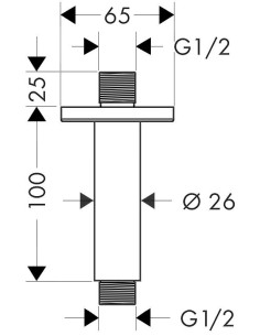 Vernis Blend dušas galvas turētājs, no griestiem, 10 cm, melns 2