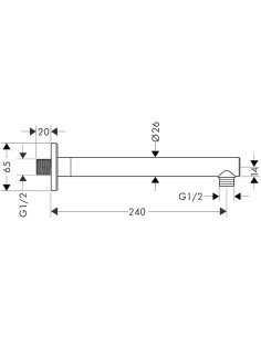 Vernis Blend dušas galvas turētājs, no sienas 24cm, melns 2