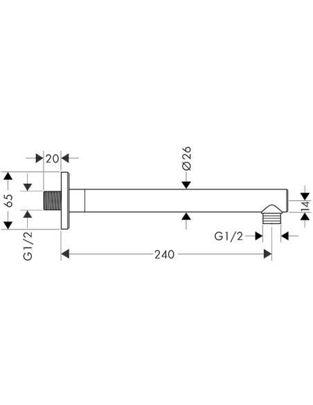 Vernis Shape dušas galvas turētajs, no sienas 24cm, melns Vernis Shape dušas galvas turētajs, no sienas 24cm, melns