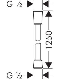 Isiflex dušas pievads 1.25m, balts 2