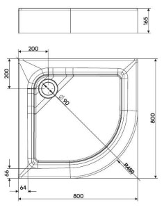 Pusapaļš duškabīnes paliktnis FIRST 2