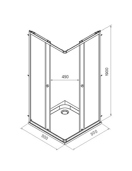 Geo 6 Easy pusapaļa duškabīne 90x90/190cm, bīdāmas durvis, caurspīdīgs stikls Geo 6 Easy pusapaļa duškabīne 90x90/190cm, bīdāmas durvis, caurspīdīgs stikls
