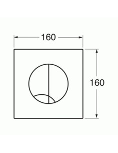 Skalojamā poga XS - mehāniska, apaļa Duālā skalošana no glancēta hroma 2