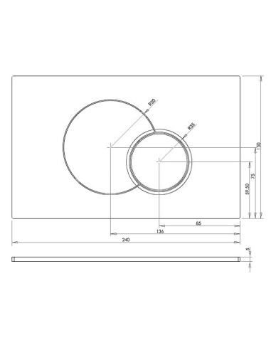 Eclipse 2 skalošanas spiedpoga iebūvējamam rāmim Kolo Tehnic GT, spīdīgi hromēta