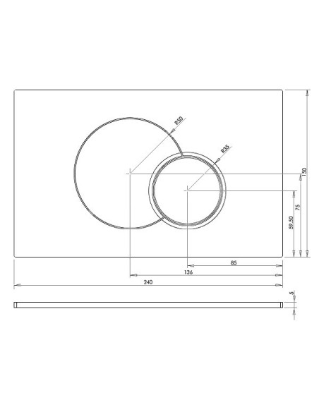 Eclipse 2 skalošanas spiedpoga iebūvējamam rāmim Kolo Tehnic GT, spīdīgi hromēta