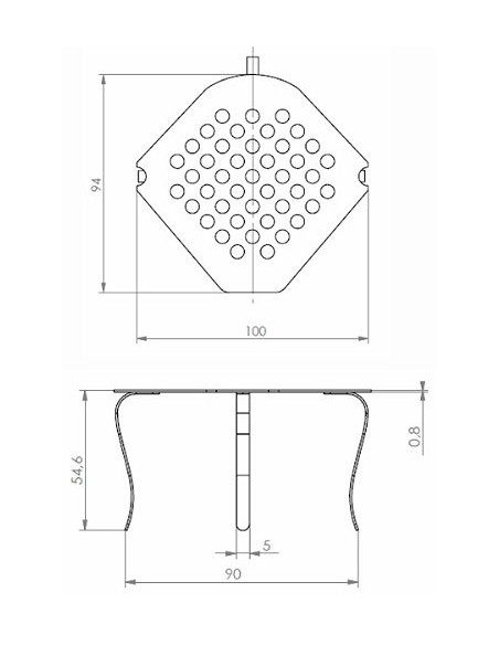 Siets, nerūsējošs tērauds, paredzēts Felix pisuāram