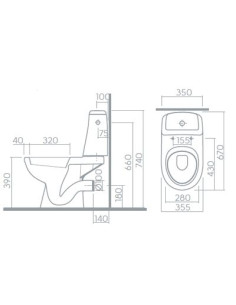 Solo WC pods ar horizontālu izvadu, tvertne 3/6l ar pievadu no sāna, vāks ar SoftClose funkciju 2