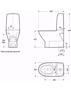 Ifo Inspira Art WC pods 6240, Rimfree®, ar vertikālo izvadu 2