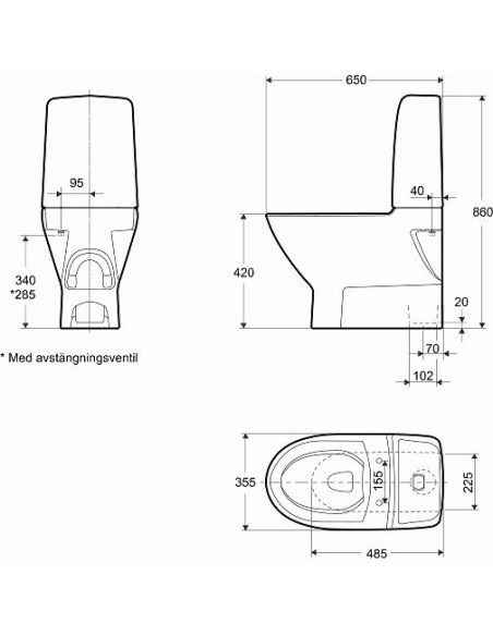 Ifo Inspira Art WC pods 6240, Rimfree®, ar vertikālo izvadu