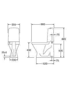 Tualetes pods Nordic3 3500 slēpts S veida savienojums bez tualetes poda vāka 2