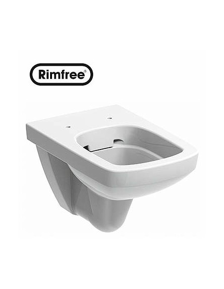 Nova Pro pie sienas piestiprināms WC pods Rimfree, taisnstūrveida, 53cm