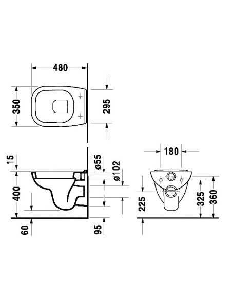 D-Code sienas WC 480mm