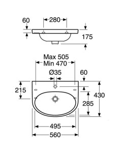 Nautic 5556 izlietne 56x43cm 2