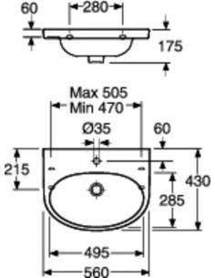 Nautic 5556 izlietne 56x43cm, CeramicPlus 2