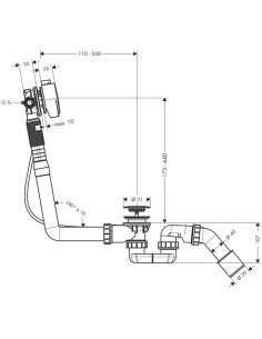 Vannas sifons ar uzpildi Exafill S 3/4", hroms 2