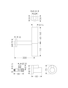 FlowStar dizaina sifons komplektā ar diviem stūra vientīļiem 2