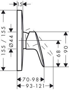 Logis iebūvējams dušas maisītājs, hroms 2