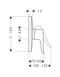 Metris dušas maisītāja virsapmetuma daļa, apaļas formas, hroms 2