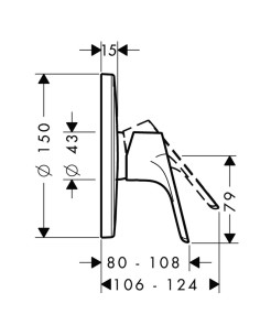 Focus dušas maisītāja virsapmetuma daļa, apaļas formas, hroms 2