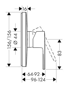 Vernis Shape iebūvējams dušas maisītājs, virsapmetuma, hroms 2