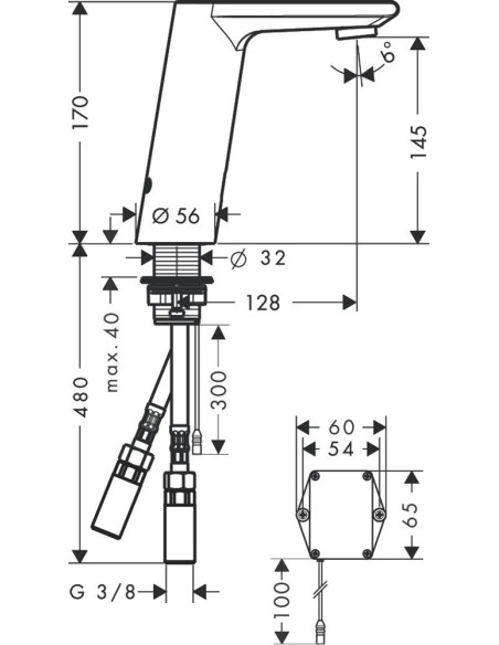 Metris S elektriskais izlietnes maisītājs 6V, ar temperatūras regulāciju, hroms Metris S elektriskais izlietnes maisītājs 6V, ar temperatūras regulāciju, hroms