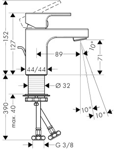 Vernis Shape 70 izlietnes maisītājs, ar pop-up, hroms 2