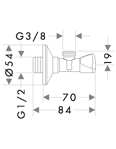 Hansgrohe E stūra ventīlis E 1/2x3/8x10mm, hroms