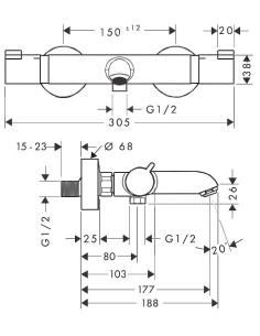 Ecostat Comfort vannas termostats, matēts melns 2