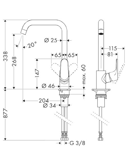 Focus M41 virtuves maisītājs 260 1jet, matēts melns