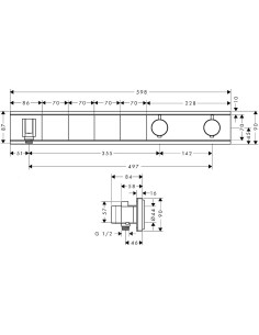 RainSelect dušas termostats, 4 funkcijas, ar dušas klausules turētāju, hroms 2