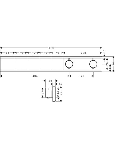 RainSelect dušas termostats, 4 funkcijas, hroms