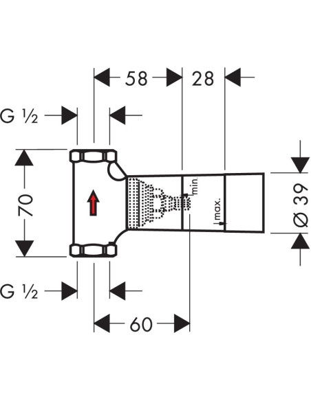 Zemapmetuma ventīlis 1/2", 52l/min Zemapmetuma ventīlis 1/2", 52l/min