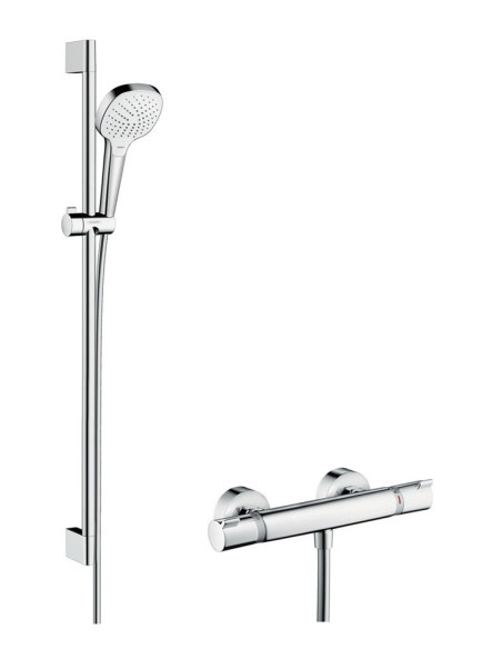 Croma Select E Vario rokas dušas klausule ar dušas stieni 0.90m un termostatu, balts/hroms Croma Select E Vario rokas dušas klausule ar dušas stieni 0.90m un termostatu, balts/hroms