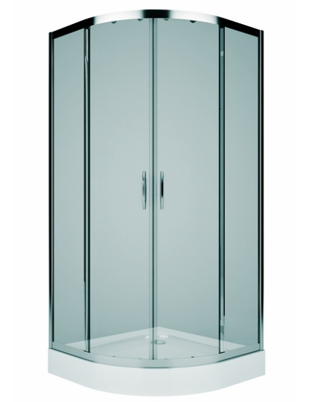 Rekord pusapaļa duškabīne 80x80/190cm, bīdāmas durvis, caurspīdīgs stikls Rekord pusapaļa duškabīne 80x80/190cm, bīdāmas durvis, caurspīdīgs stikls