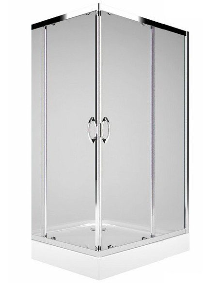 Rekord kvadrātveida stūra duškabīne 80x80/190cm, bīdāmas durvis, caurspīdīgs stikls Rekord kvadrātveida stūra duškabīne 80x80/190cm, bīdāmas durvis, caurspīdīgs stikls