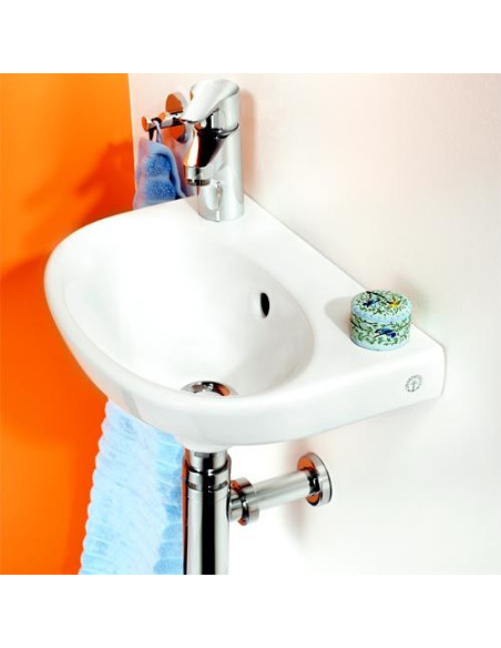 Maza izlietne Nautic 5540 montējama ar skrūvēm 40 cm Jaucējkrāna caurums kreisajā pusē