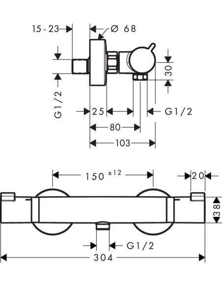 Ecostat Comfort dušas termostats, hroms Ecostat Comfort dušas termostats, hroms
